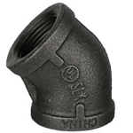 Black Malleable Iron Elbow 45 1"